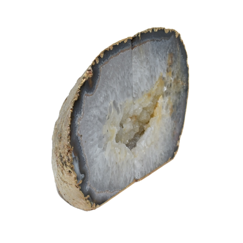 Agate Bookend Gold Electroplated