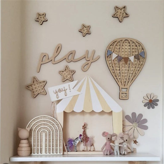 Wooden Rattan Wall Decoration