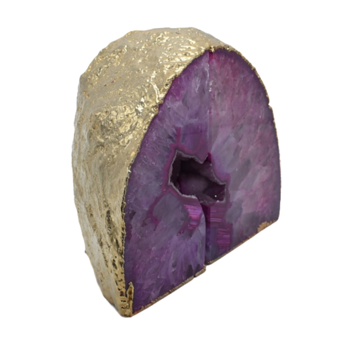 Agate Bookend Gold Electroplated