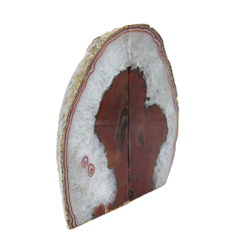 Agate Bookend Gold Electroplated