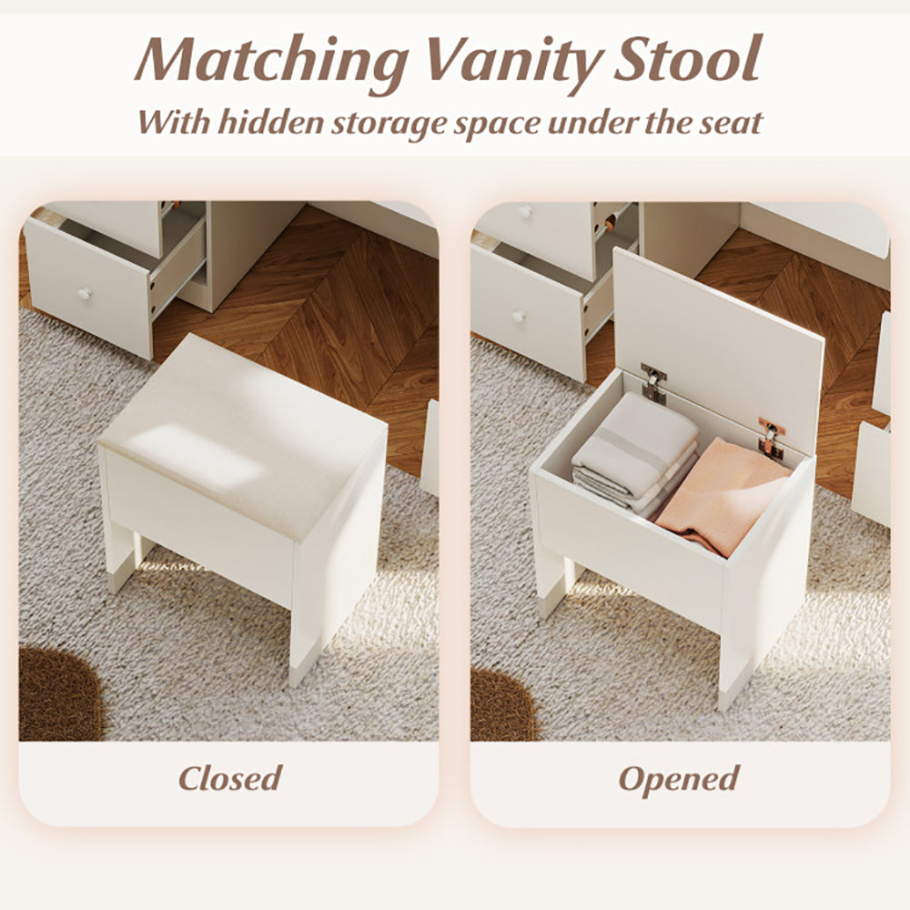 Vanity Desk with Mirror and Lights Vanity Table with Stool