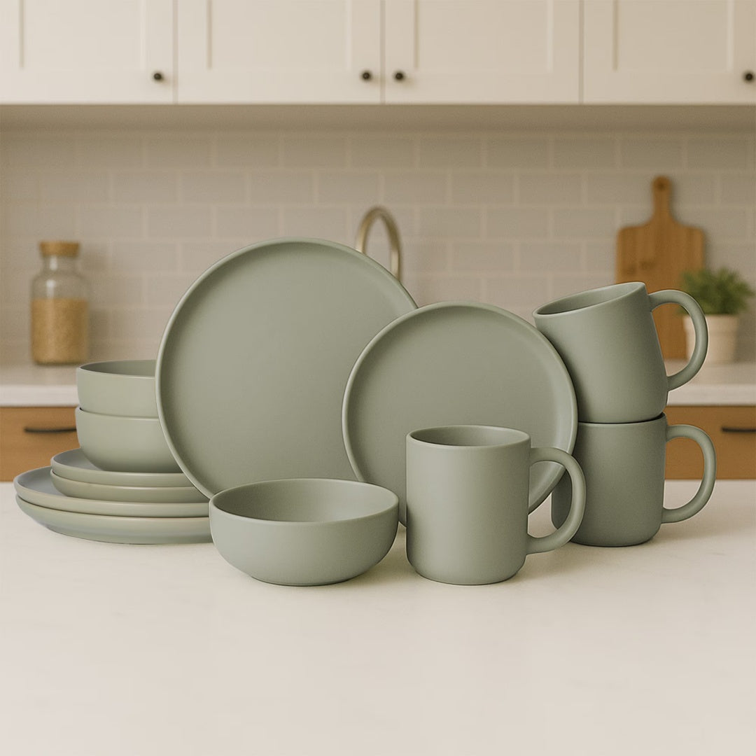 12-Piece Stoneware Dinnerware Sets With Mugs