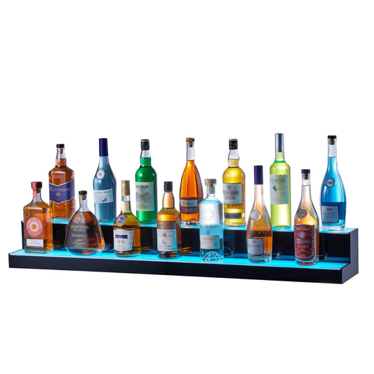 LED Lit Liquor Bottle Display Bar Shelf RF & App Control 48' 2-Step