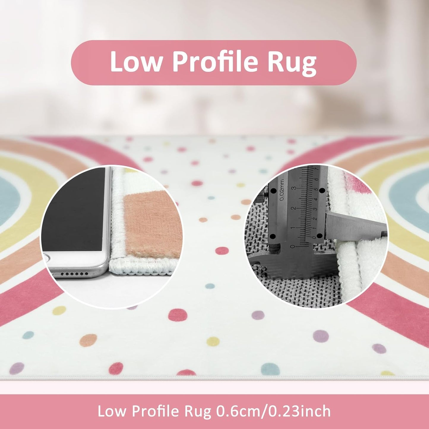 Washable 3x5 Rainbow Rug for Children's Room/Nursery