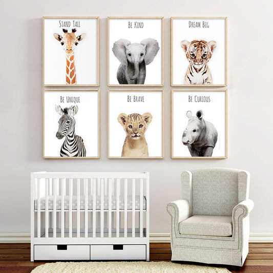 Children's Wall Art, Safari Animals