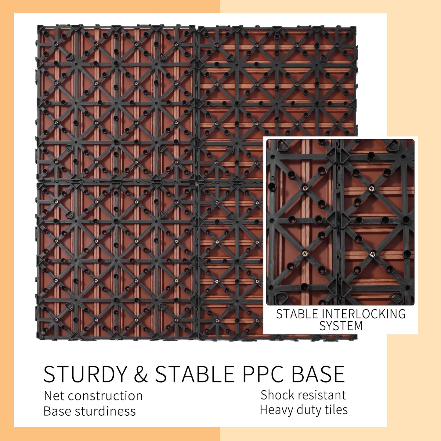 Wood Plastic Composite Deck Tiles Set Of 20