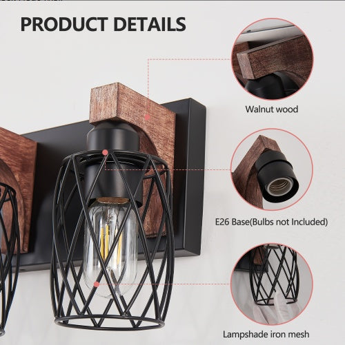 18" Industrial Vintage 3-Light Wall Sconce