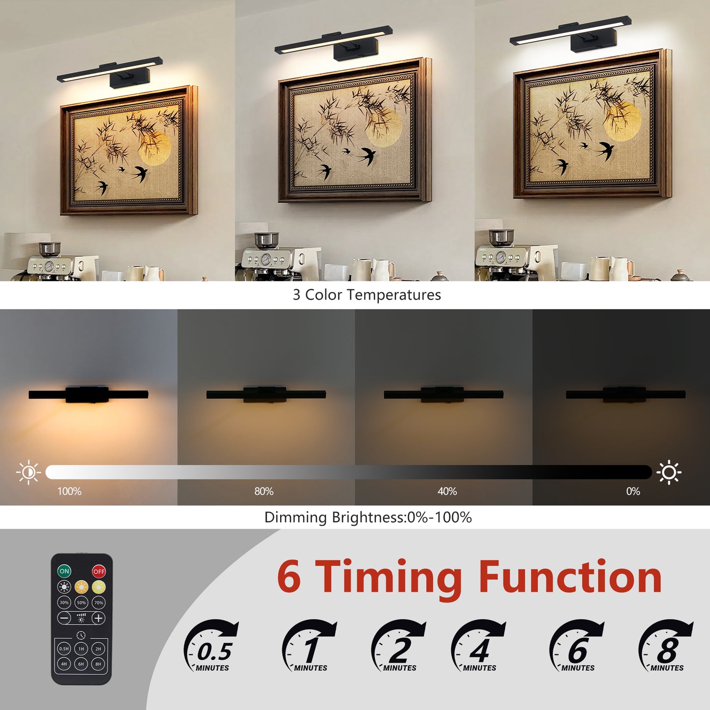 16" LED Black Art Lighting