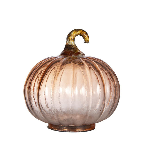 Set of 8, Orange Glass Pumpkins