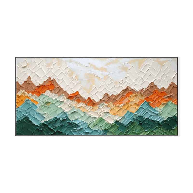 Undulating Mountains Abstract Landscape Hand Painted Oil Painting