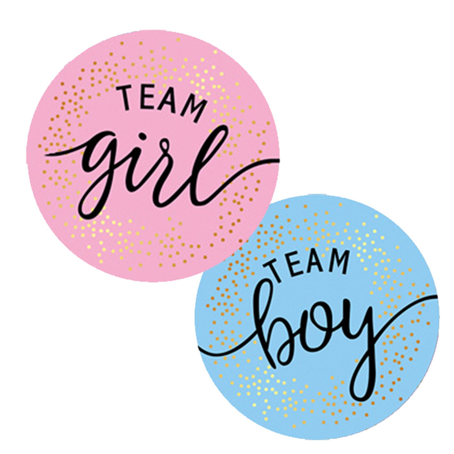 12 Pack Team Boy-Team Girl Gender Reveal Stickers