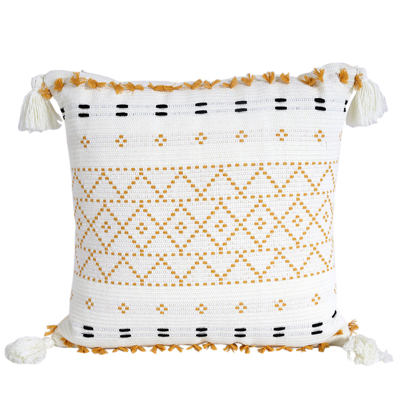 Knitted Cotton Thread Geometry Throw Pillow