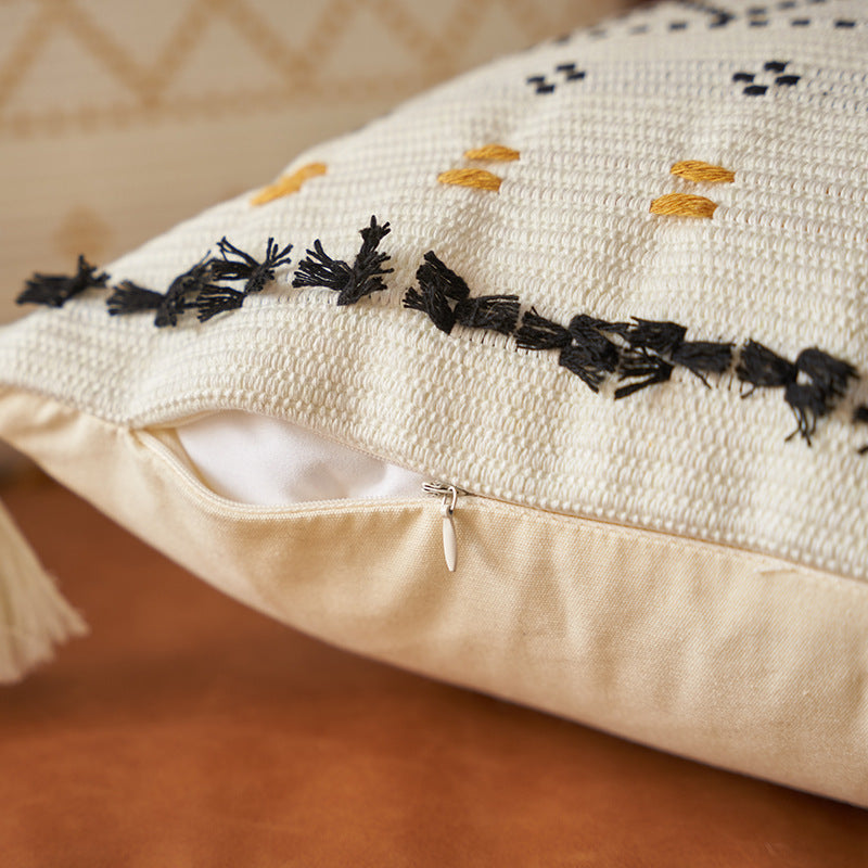 Knitted Cotton Thread Geometry Throw Pillow