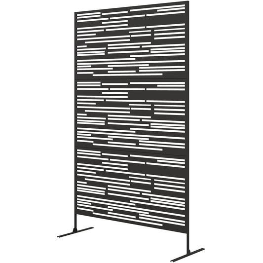 78" H X 48" W Metal Outdoor Privacy Screen, Black