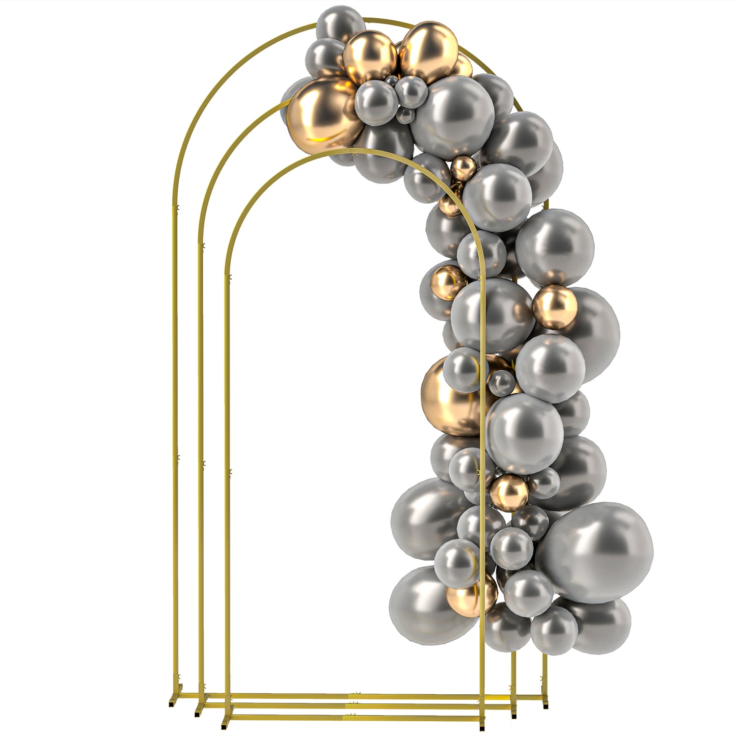 Metal Arch Backdrop Stand Set of 3, Gold