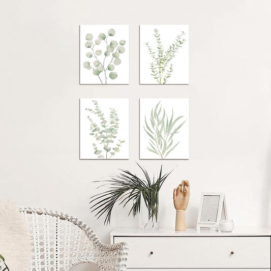 4PCS 8X10 in, Botanical Plant Canvas Wall Art