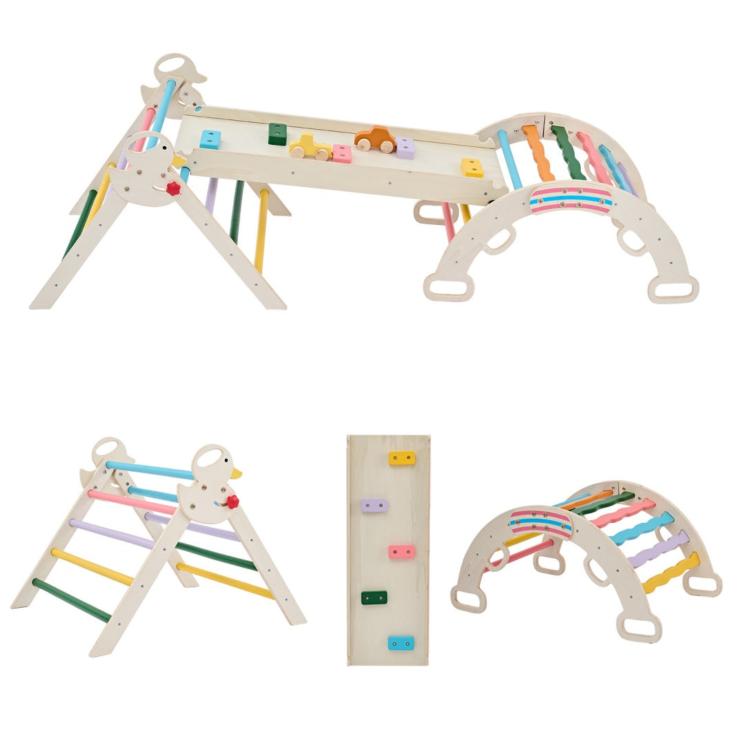 9-in-1 Wooden Indoor Foldable Children's Climbing Frame