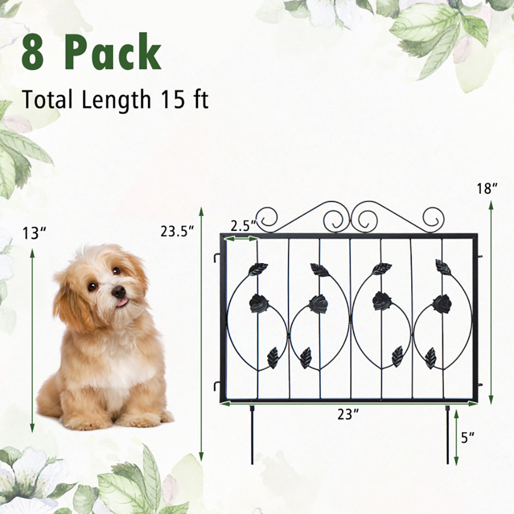 Decorative Garden Fence With 8 Panels