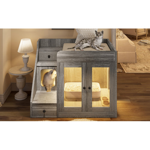 Cat Litter Box Enclosure with Light