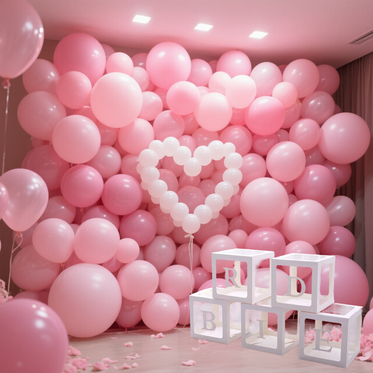 5 Pieces Wedding Balloon Boxes, Bride