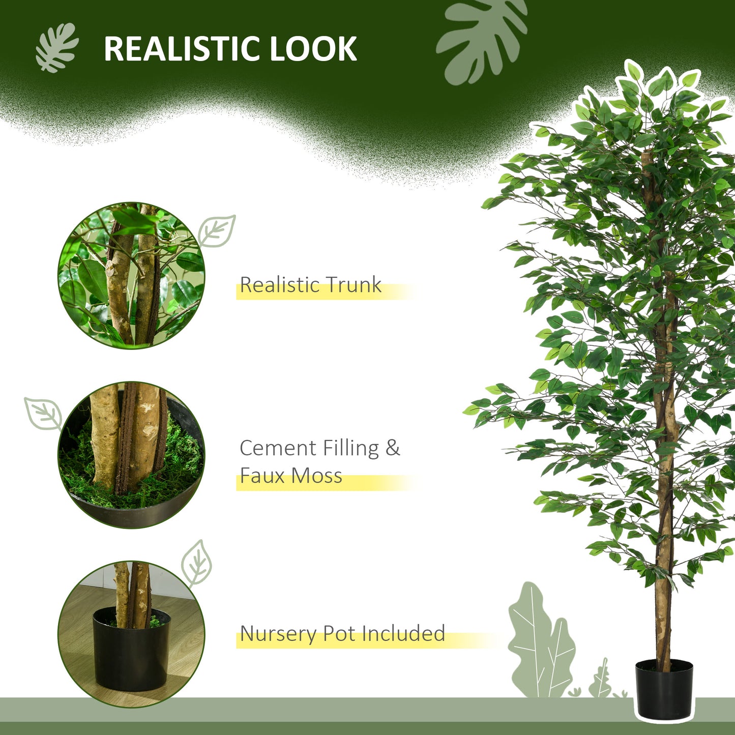 6ft Artificial Ficus with Pot