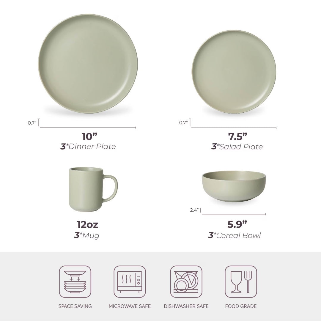 12-Piece Stoneware Dinnerware Sets With Mugs