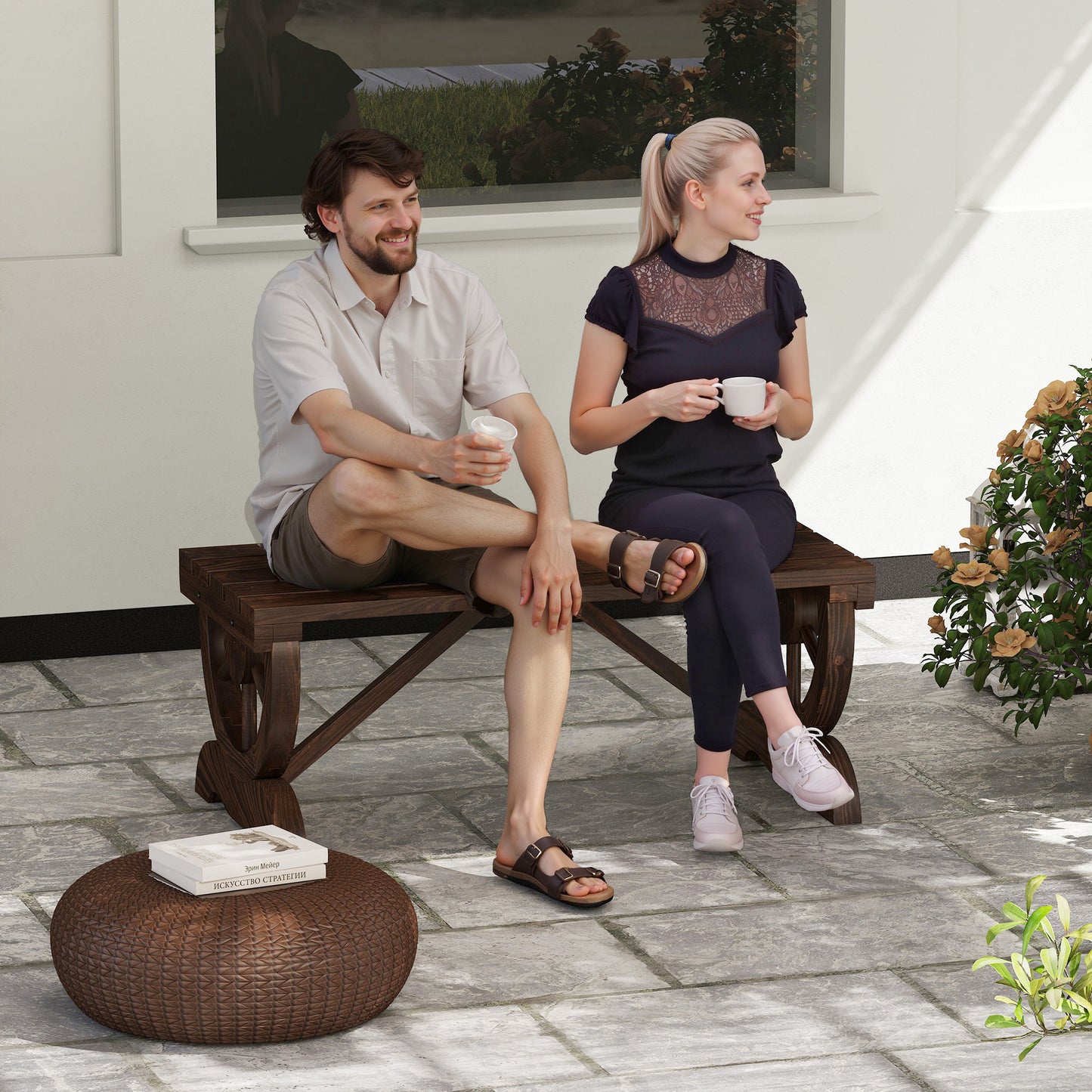 2-Person Wooden Garden Bench