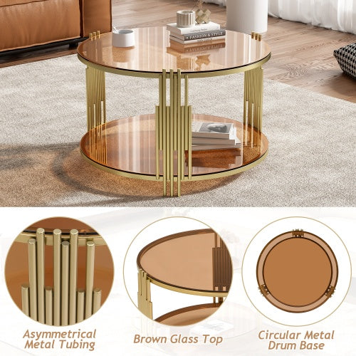 Modern Brown Glass Coffee Table