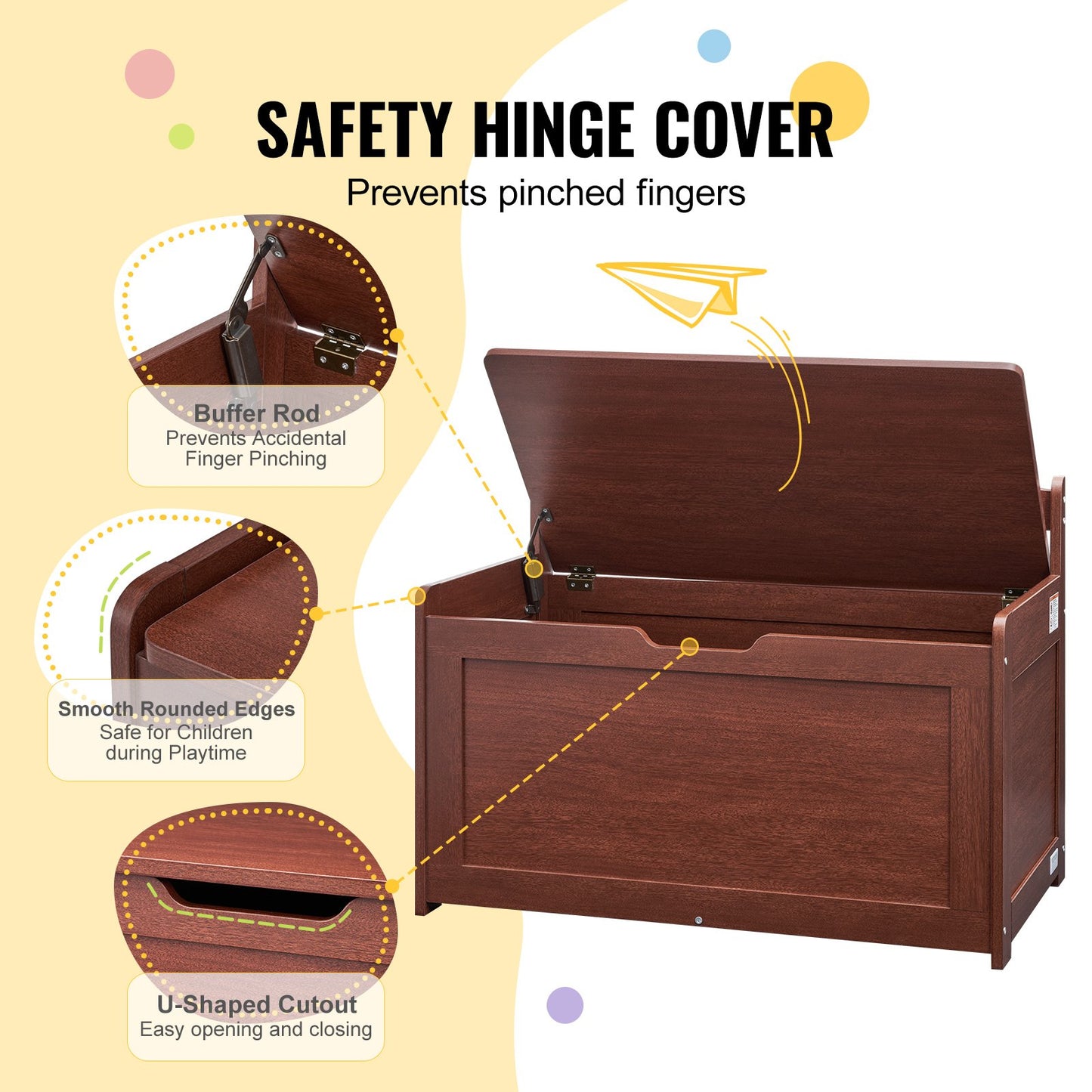 Wooden Toy Chest for Kids
