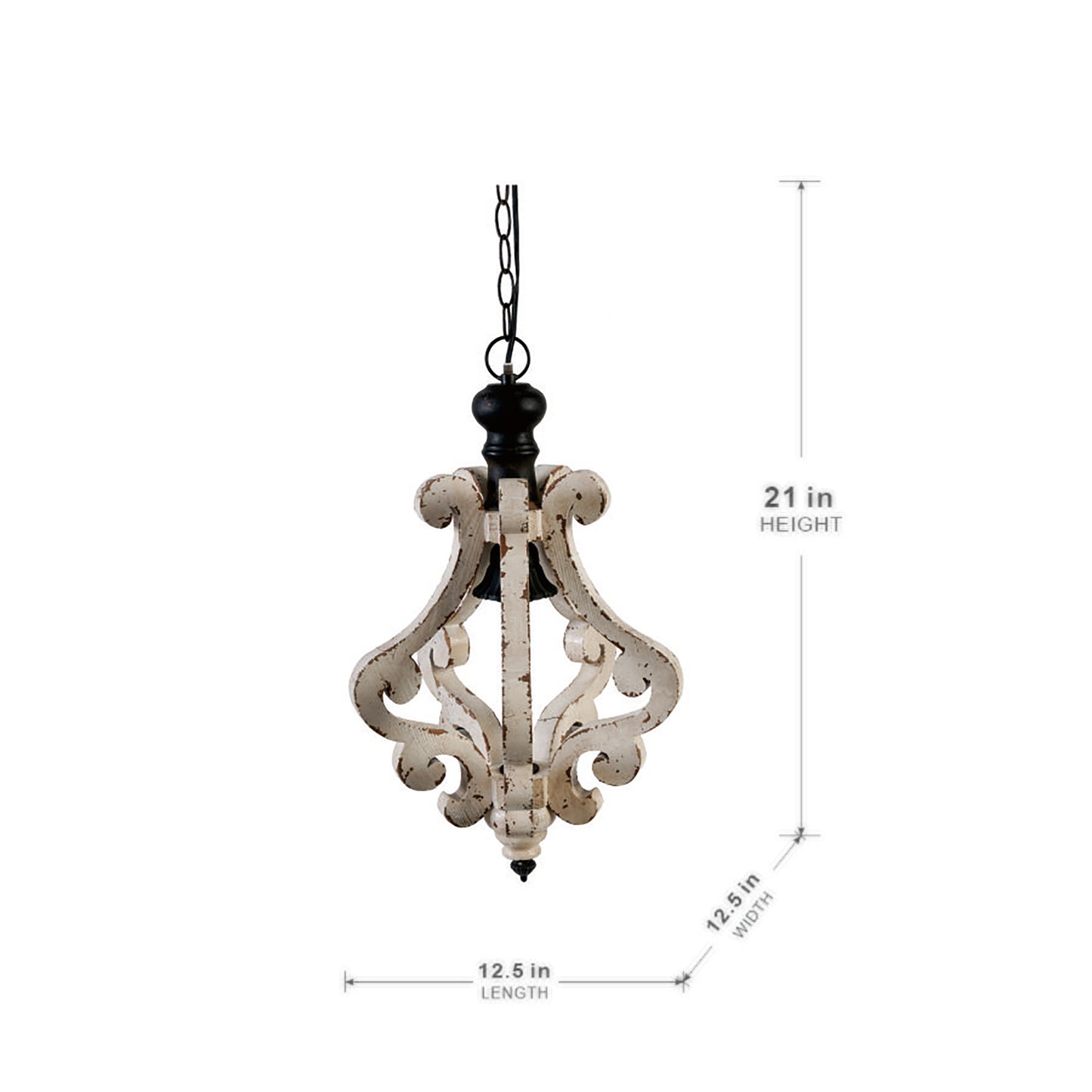 Farmhouse Chandelier, Dilapidated White