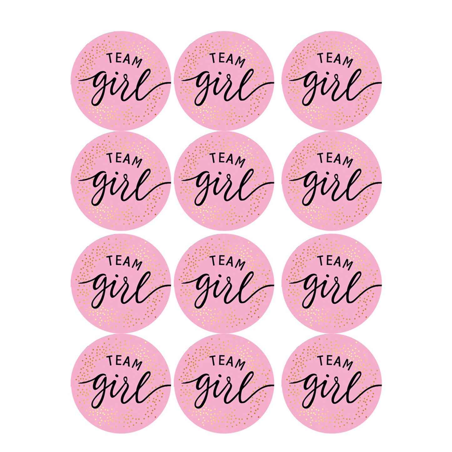 12 Pack Team Boy-Team Girl Gender Reveal Stickers