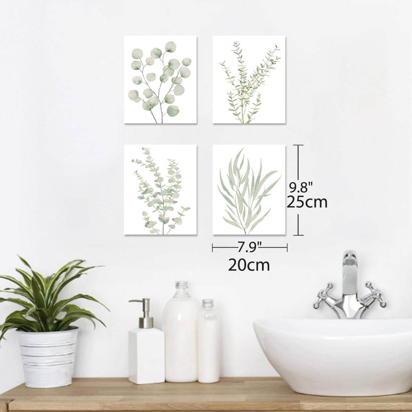 4PCS 8X10 in, Botanical Plant Canvas Wall Art