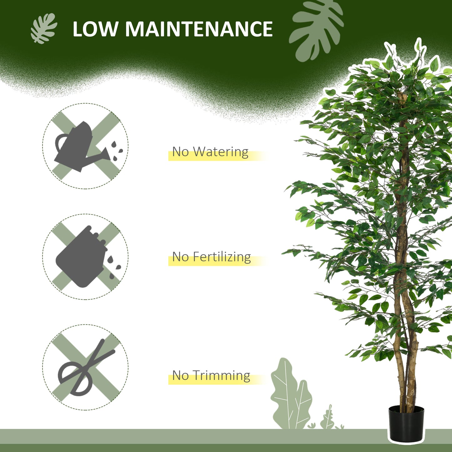 6ft Artificial Ficus with Pot