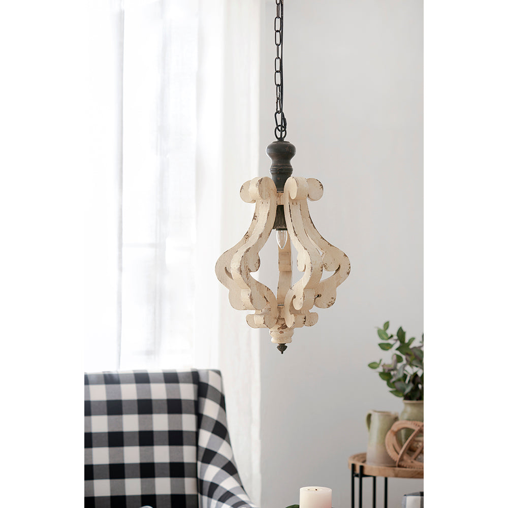 Farmhouse Chandelier, Dilapidated White