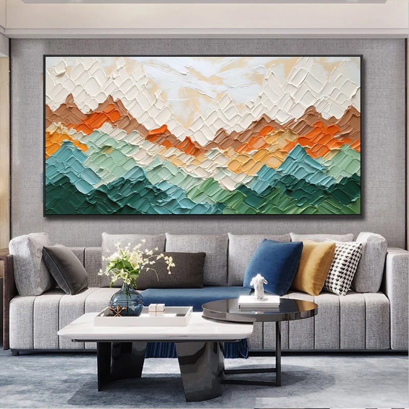 Undulating Mountains Abstract Landscape Hand Painted Oil Painting