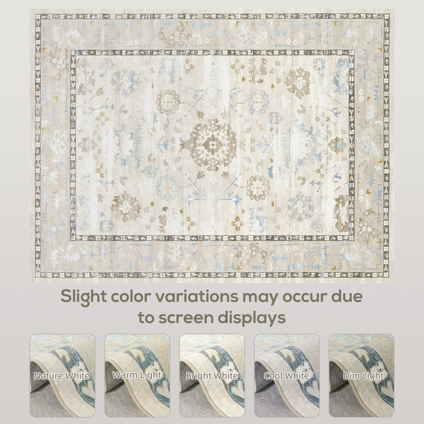 8x10 Washable Area Rug, Blue