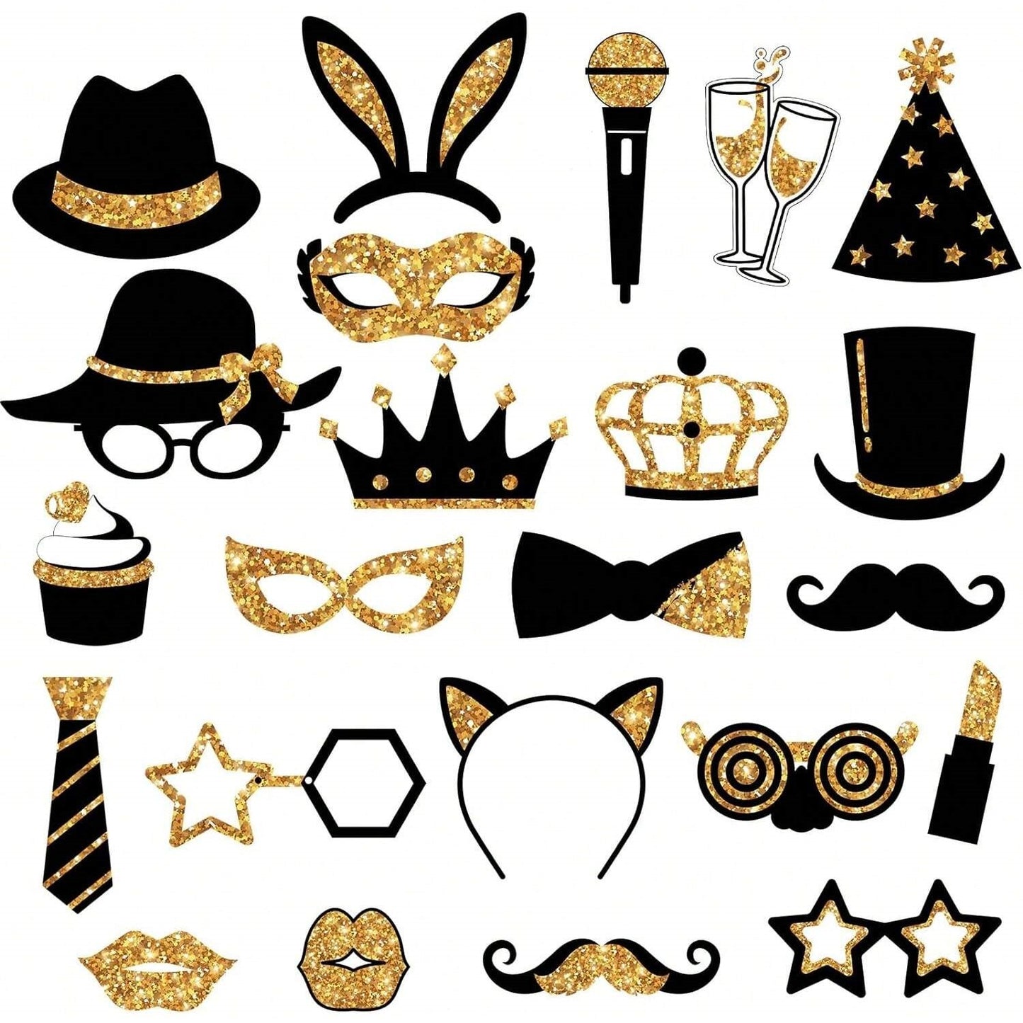 24 Pieces Party Photo Booth Props