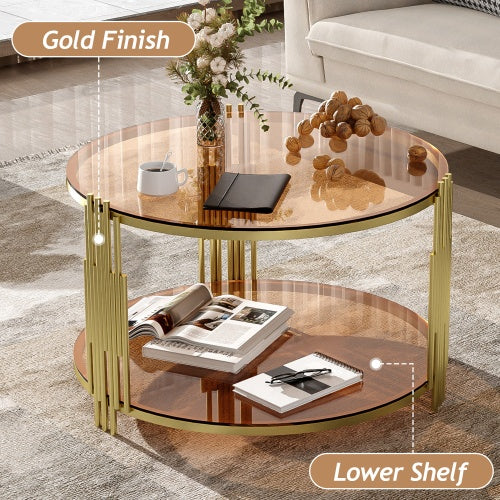 Modern Brown Glass Coffee Table