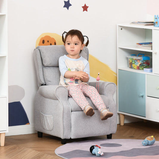 Kids Recliner Chair, Light Grey