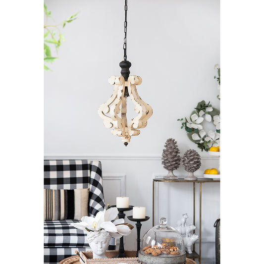 Farmhouse Chandelier, Dilapidated White