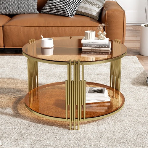 Modern Brown Glass Coffee Table