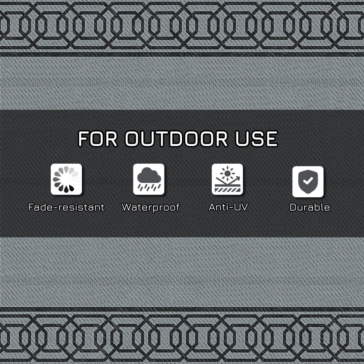 Outdoor Rug for Patio, 9' x 12' Waterproof