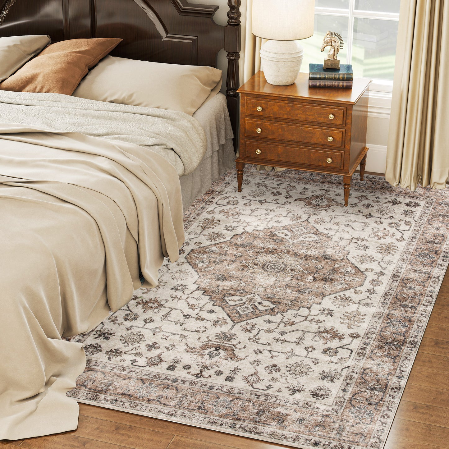 5x7 Vintage Machine Washable Area Rug