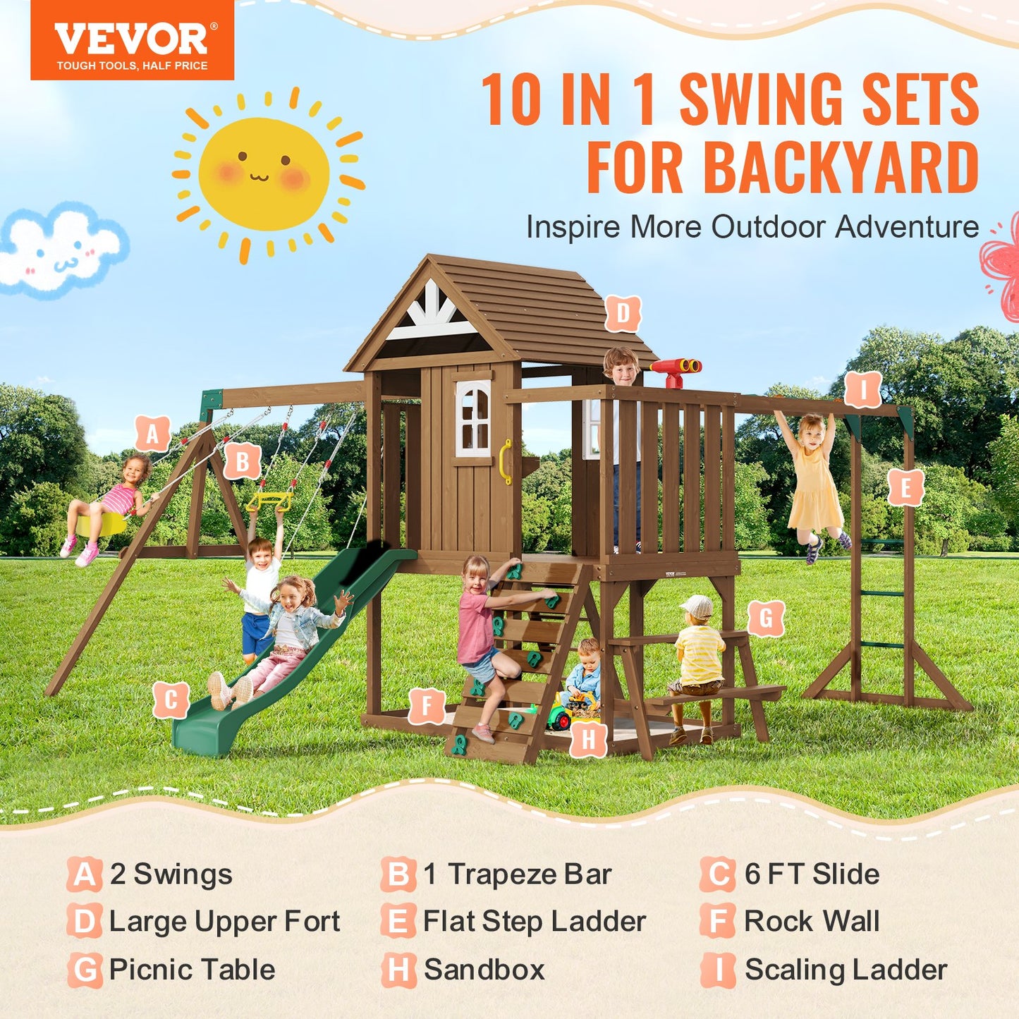 10in1 Wooden Playground Set