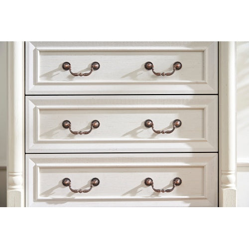 Farmhouse Style 5 Drawer Dresser Chest with Base