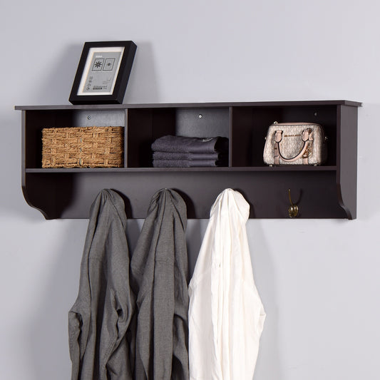 Espresso Wall Mounted Storage Rack