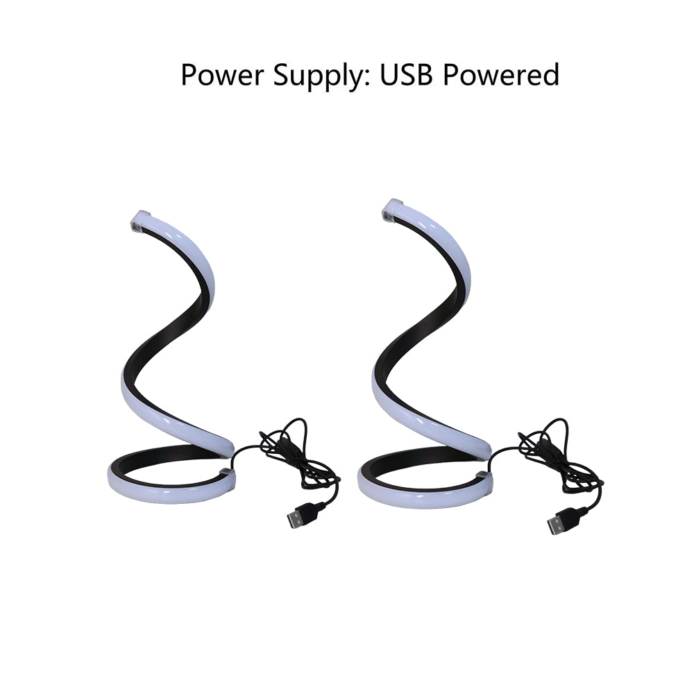 2Pc Spiral Three-Color Adjustable LED Desk Lamp