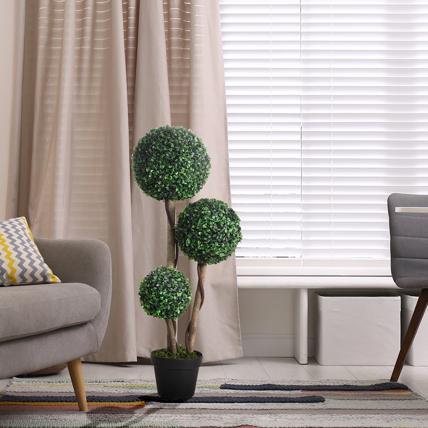 3 Ball Faux Boxwood Topiary Tree for indoor & outdoor use