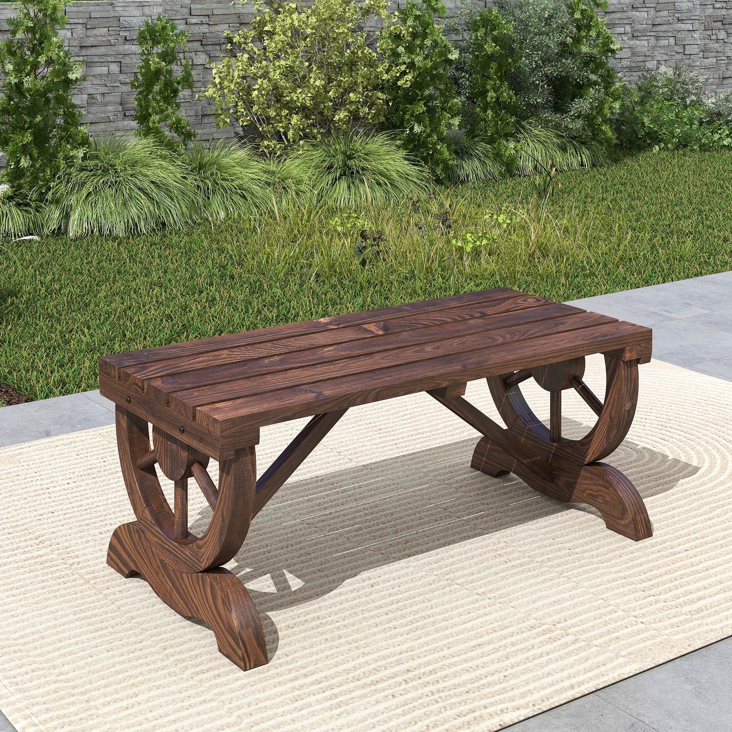 2-Person Wooden Garden Bench